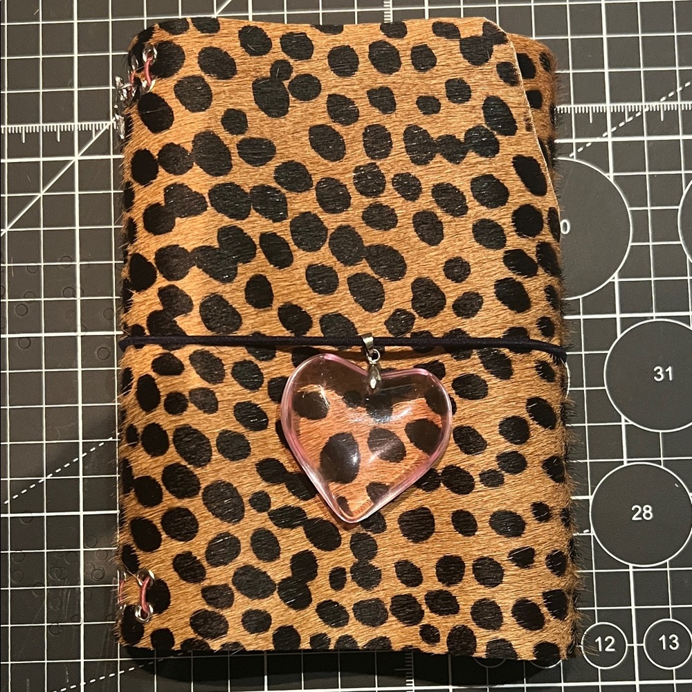 Leopard Print Journal with Heart Charm